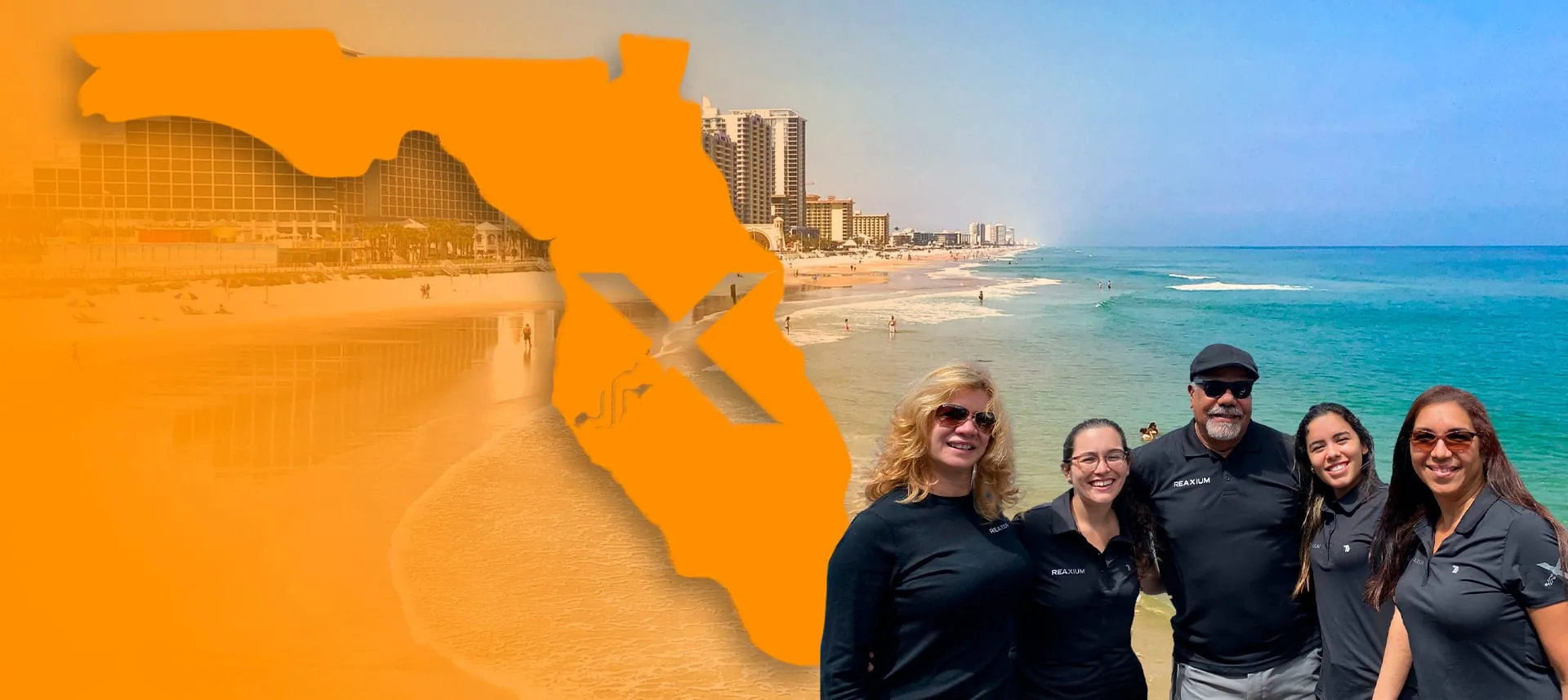 ReaXium team in Daytona Beach with the Florida First campaign