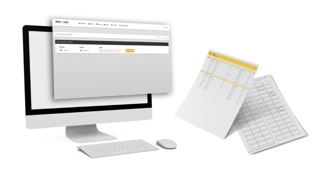 Contact Tracing Screen and Seating Chart Report