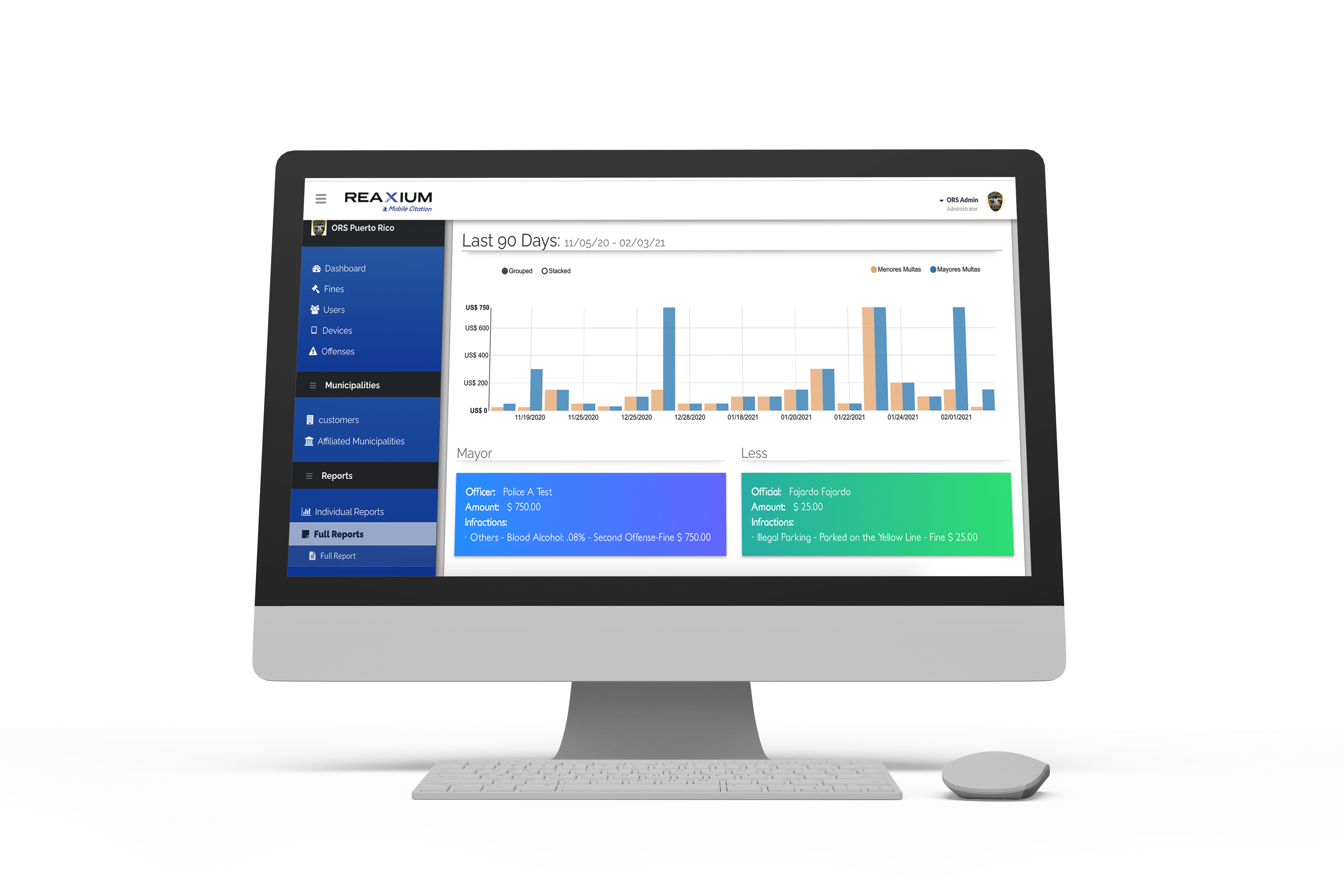 Mobile Citation History of fines Monitor