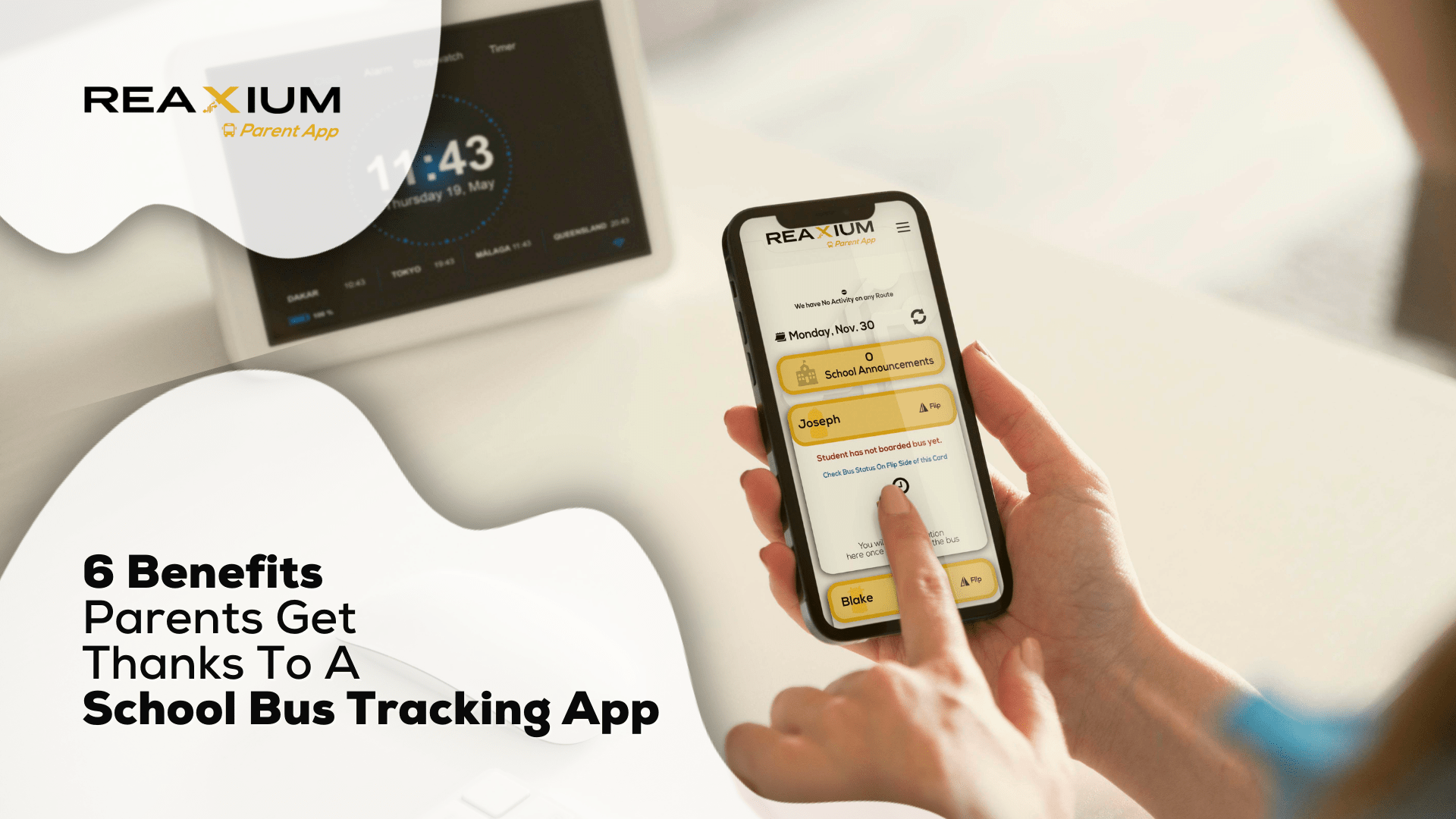 School Bus tracking app and parent's finger